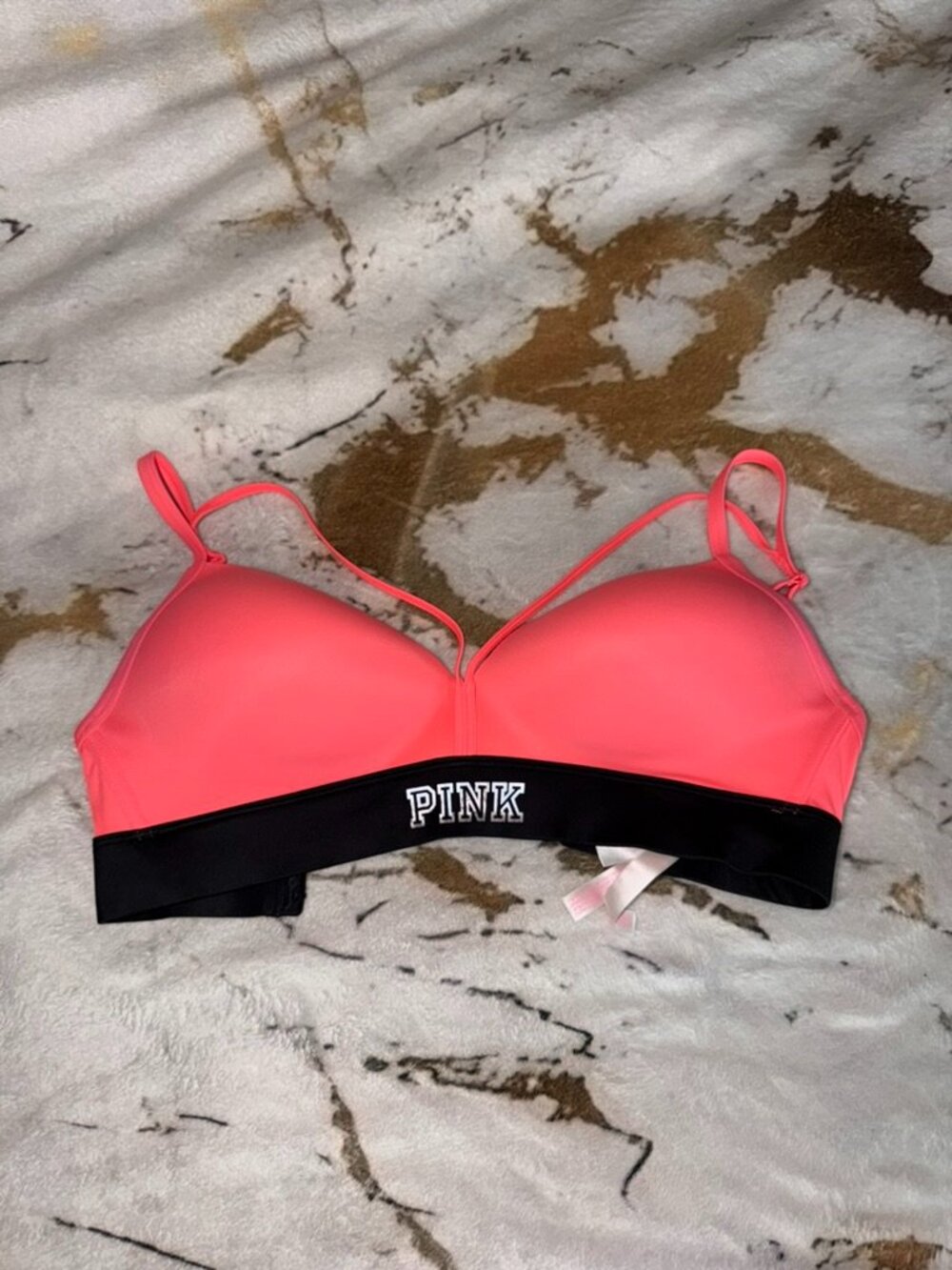 Pink/Black PINK Logo push up bra, size SDD